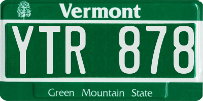 VT license plate YTR878