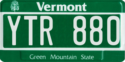VT license plate YTR880