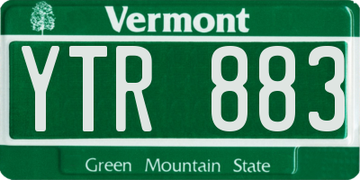 VT license plate YTR883