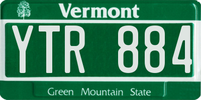 VT license plate YTR884