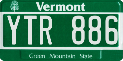 VT license plate YTR886