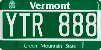 VT license plate YTR888