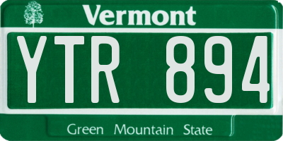 VT license plate YTR894