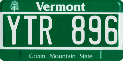 VT license plate YTR896