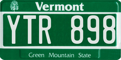 VT license plate YTR898