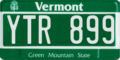 VT license plate YTR899
