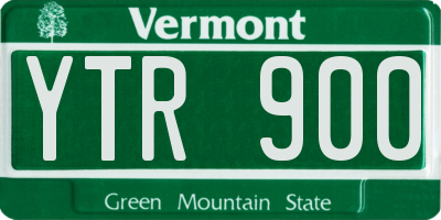 VT license plate YTR900