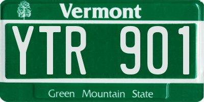 VT license plate YTR901