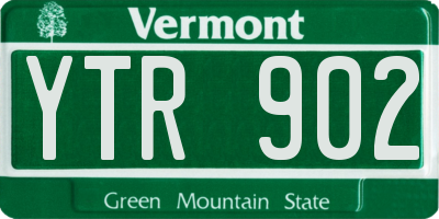 VT license plate YTR902