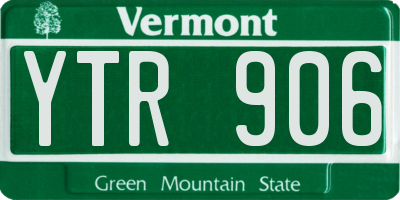 VT license plate YTR906