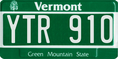 VT license plate YTR910
