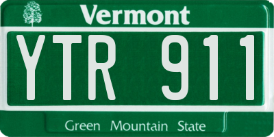 VT license plate YTR911