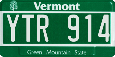 VT license plate YTR914