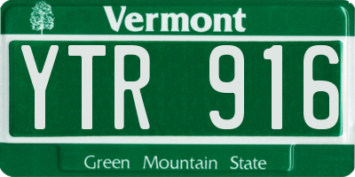 VT license plate YTR916
