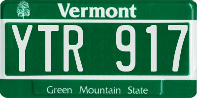 VT license plate YTR917