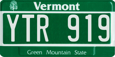 VT license plate YTR919