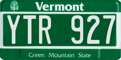 VT license plate YTR927