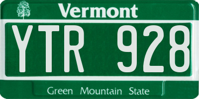 VT license plate YTR928