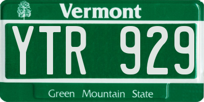VT license plate YTR929
