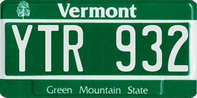 VT license plate YTR932