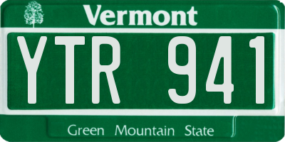 VT license plate YTR941