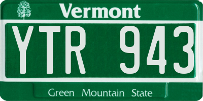 VT license plate YTR943
