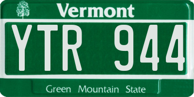 VT license plate YTR944