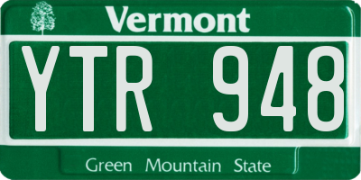 VT license plate YTR948