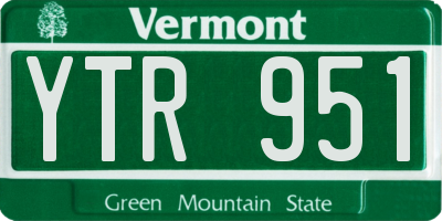 VT license plate YTR951