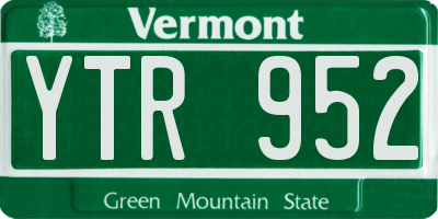 VT license plate YTR952