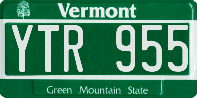 VT license plate YTR955