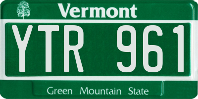 VT license plate YTR961