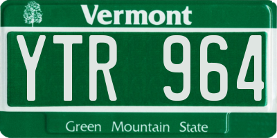 VT license plate YTR964