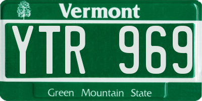 VT license plate YTR969