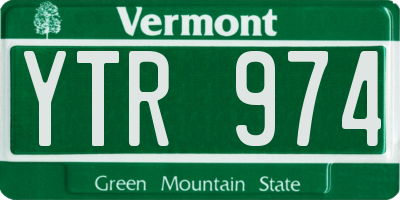 VT license plate YTR974