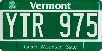 VT license plate YTR975