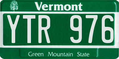 VT license plate YTR976
