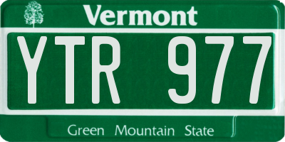 VT license plate YTR977