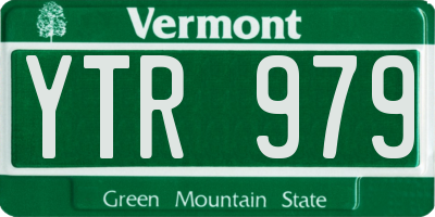 VT license plate YTR979