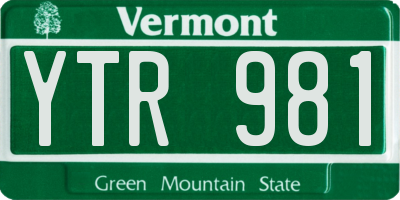 VT license plate YTR981