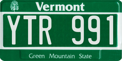 VT license plate YTR991