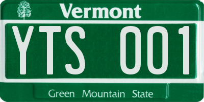 VT license plate YTS001