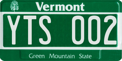 VT license plate YTS002