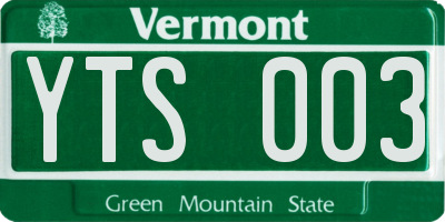 VT license plate YTS003