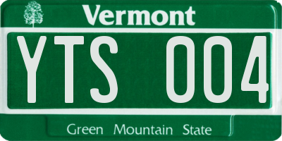 VT license plate YTS004