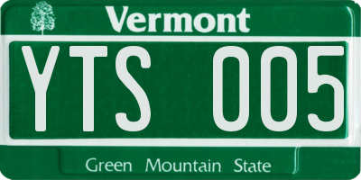 VT license plate YTS005