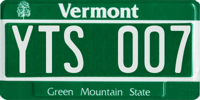 VT license plate YTS007