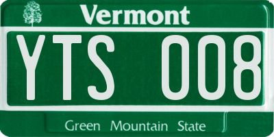 VT license plate YTS008