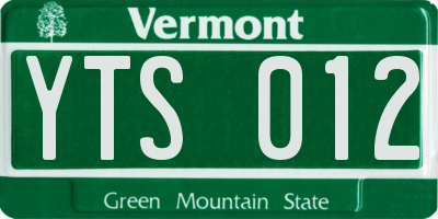 VT license plate YTS012