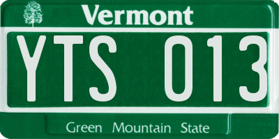 VT license plate YTS013